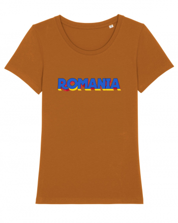 Romania 3D text Roasted Orange