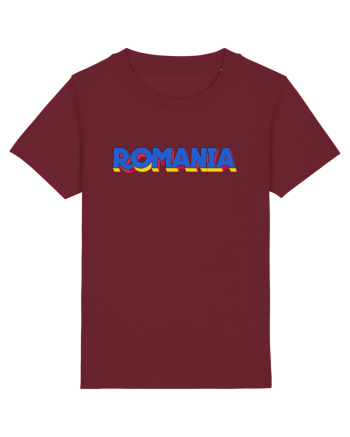 Romania 3D text Burgundy