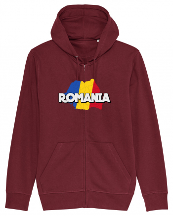 Romania Harta Burgundy