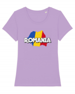 Romania Harta Tricou mânecă scurtă guler larg fitted Damă Expresser