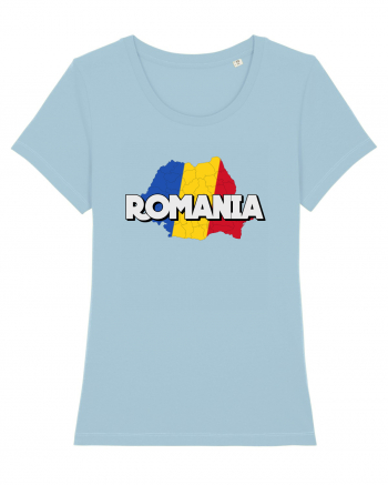 Romania Harta Sky Blue