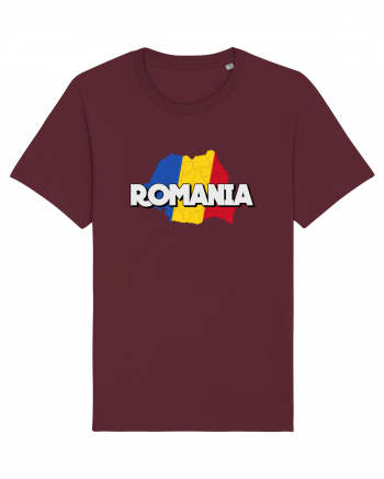 Romania Harta Burgundy