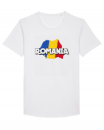 Romania Harta Tricou mânecă scurtă guler larg Bărbat Skater