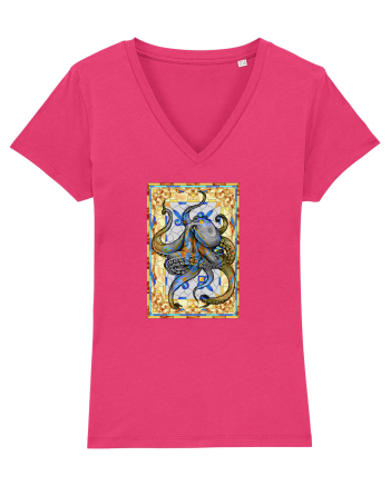 Octopus on stained glass Raspberry