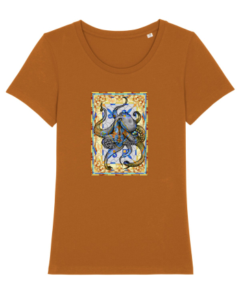 Octopus on stained glass Roasted Orange