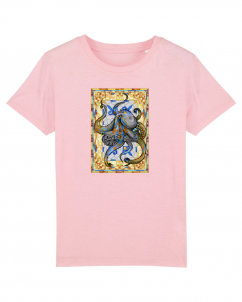 Octopus on stained glass Cotton Pink