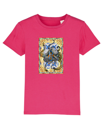 Octopus on stained glass Raspberry