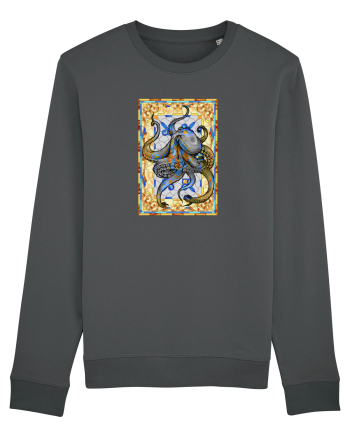 Octopus on stained glass Anthracite