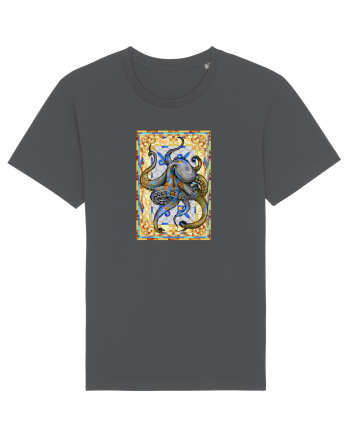 Octopus on stained glass Anthracite