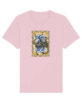 Octopus on stained glass Cotton Pink