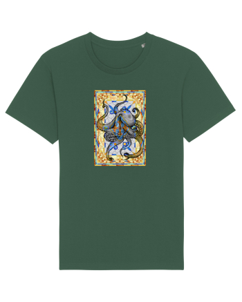 Octopus on stained glass Bottle Green
