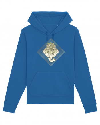 Golden Elephant Mandala  Royal Blue