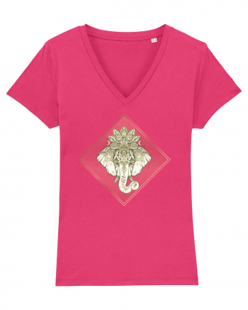 Golden Elephant Mandala  Raspberry