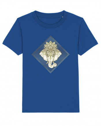 Golden Elephant Mandala  Majorelle Blue