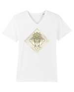 Golden Elephant Mandala  Tricou mânecă scurtă guler V Bărbat Presenter
