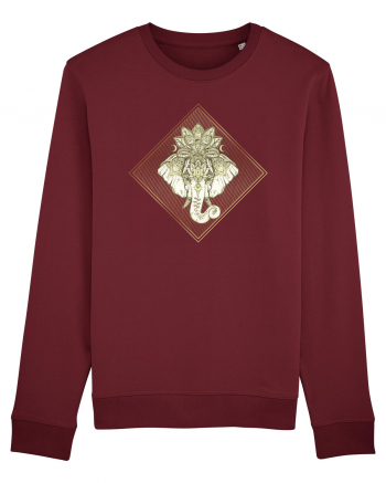 Golden Elephant Mandala  Burgundy