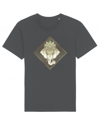 Golden Elephant Mandala  Anthracite