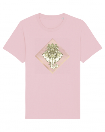 Golden Elephant Mandala  Cotton Pink