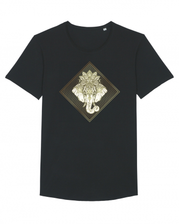 Golden Elephant Mandala  Black