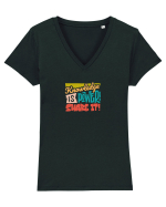 Knowledge is power! Share it! Tricou mânecă scurtă guler V Damă Evoker