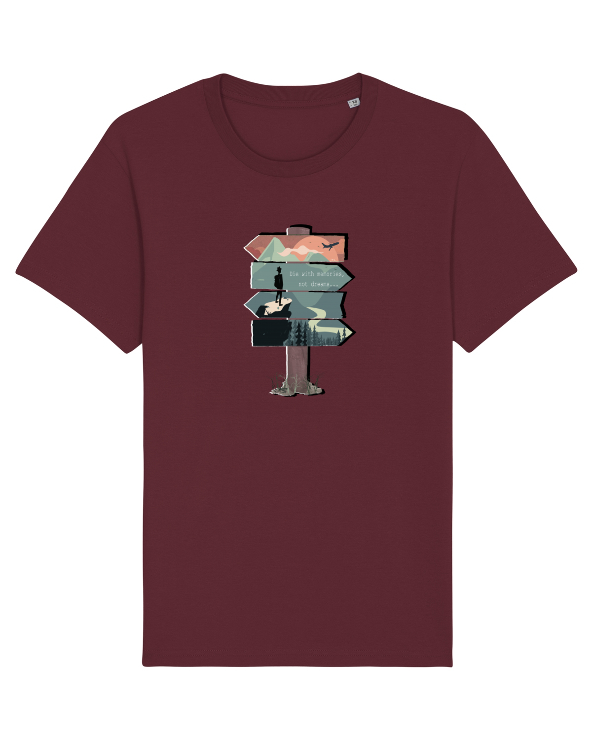 Tricou mânecă scurtă Unisex Rocker Burgundy
