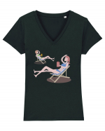 La plaja Tricou mânecă scurtă guler V Damă Evoker