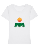 Forest Sunset Tricou mânecă scurtă guler larg fitted Damă Expresser