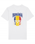 Romania Craniu Tricolor Tricou mânecă scurtă Unisex Rocker