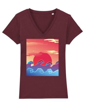 Geometric Sunset Burgundy