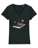 Lumea tehnologiei Tricou mânecă scurtă guler V Damă Evoker
