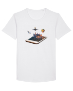 Lumea tehnologiei Tricou mânecă scurtă guler larg Bărbat Skater