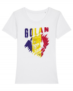 Golan Romania Tricolor Tricou mânecă scurtă guler larg fitted Damă Expresser