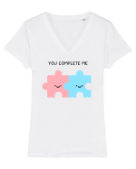 You Complete Me Tricou mânecă scurtă guler V Damă Evoker