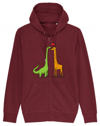 Brontosaur & Giraffe Burgundy