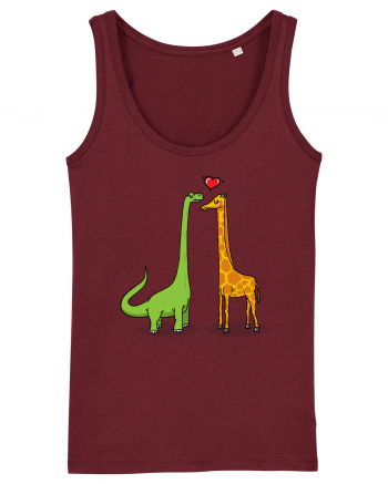 Brontosaur & Giraffe Burgundy