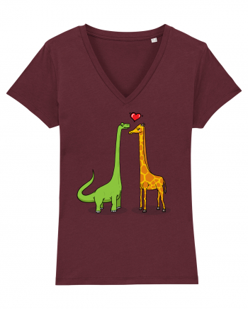 Brontosaur & Giraffe Burgundy