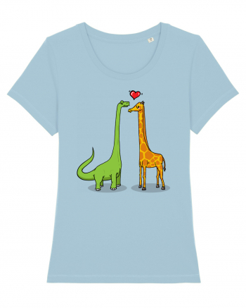 Brontosaur & Giraffe Sky Blue