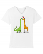 Brontosaur & Giraffe Tricou mânecă scurtă guler V Bărbat Presenter