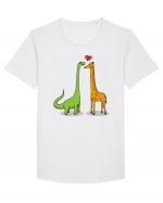 Brontosaur & Giraffe Tricou mânecă scurtă guler larg Bărbat Skater