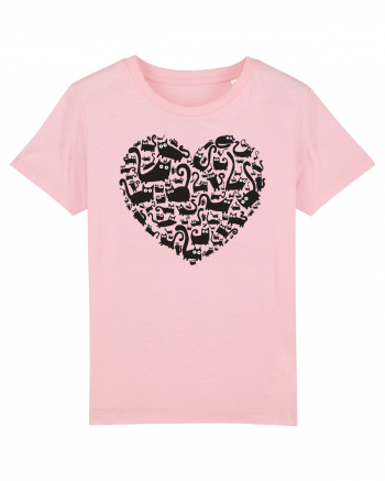 Black Cats Cotton Pink