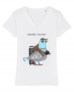 Porumbel „călător” Tricou mânecă scurtă guler V Damă Evoker