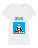 (Pe)trecere de pietoni Tricou mânecă scurtă guler V Damă Evoker