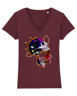 Skull Tricou mânecă scurtă guler V Damă Evoker