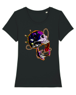 Skull Tricou mânecă scurtă guler larg fitted Damă Expresser