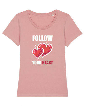 FOLLOW YOUR HEART Tricou mânecă scurtă guler larg fitted Damă Expresser