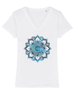 Blue Mandala Tricou mânecă scurtă guler V Damă Evoker