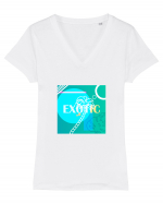 Exotic Palmtree Tricou mânecă scurtă guler V Damă Evoker