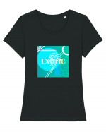 Exotic Palmtree Tricou mânecă scurtă guler larg fitted Damă Expresser