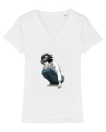 L Tricou mânecă scurtă guler V Damă Evoker