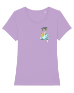 Ceai de mușețel  Tricou mânecă scurtă guler larg fitted Damă Expresser